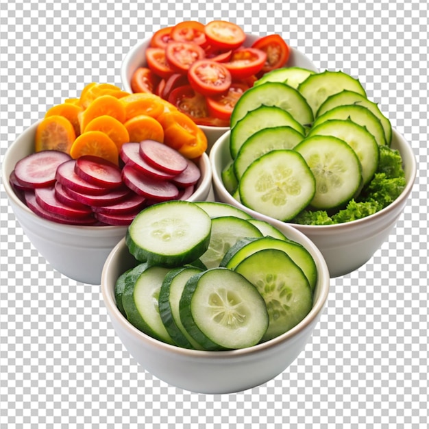 PSD shaub bowls filled on transparent background