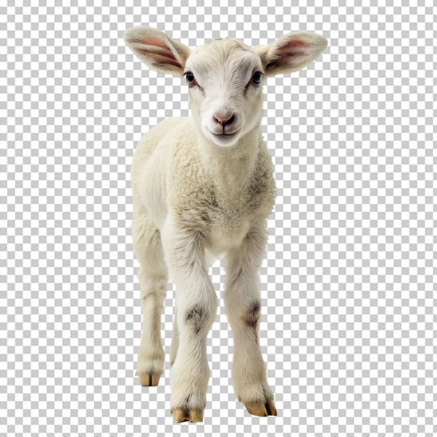 PSD shaved merino lamb on transparent background