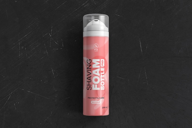 PSD shaving foam bottle mockup