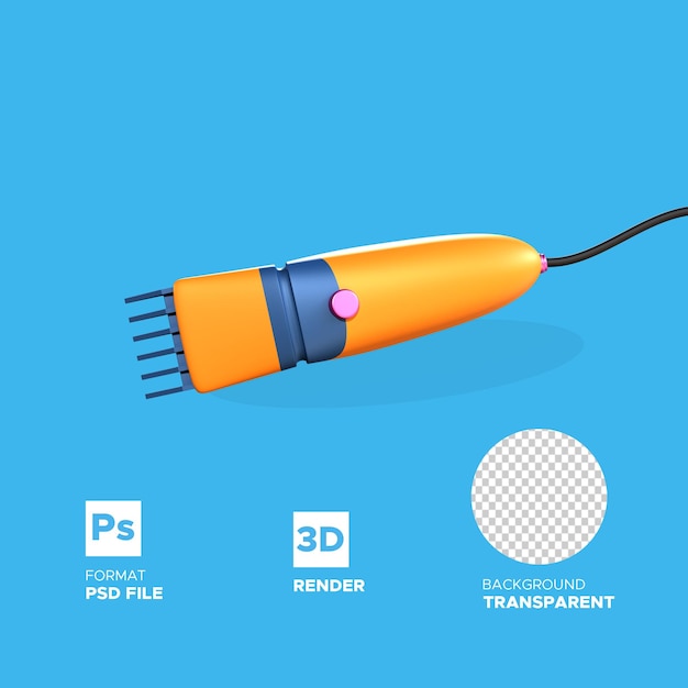 PSD shaving machine 3d render icon premium psd