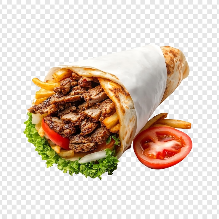 PSD shawarma fast food isolated on a transparent background