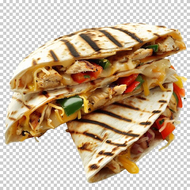 Shawarma con pollo e verdure alla griglia isolate su uno sfondo trasparente