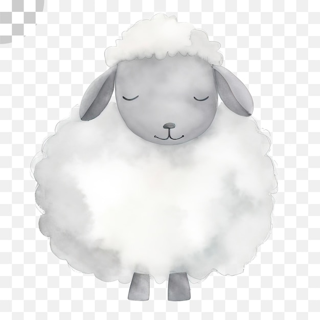 Sheep cute watercolor transparent background