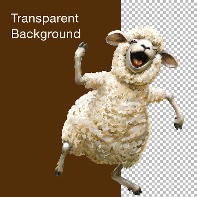 PSD una pecora che balla un'immagine di una pecora con uno sfondo trasparente per i disegni di eid aladha