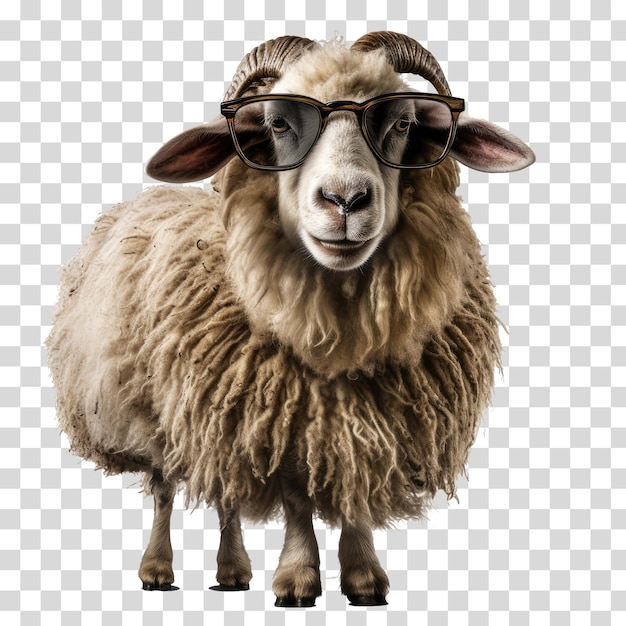 Illustrazione di pecore su uno sfondo trasante