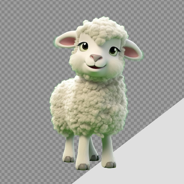 PSD sheep png isolated on transparent background