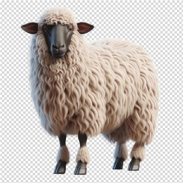 PSD a sheep with a black face and a black face