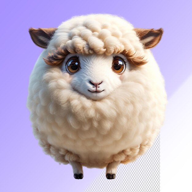 A sheep with a brown face and a white face on it