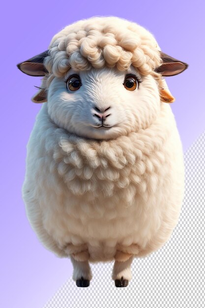 PSD a sheep with a brown and white head and a brown hat on its head