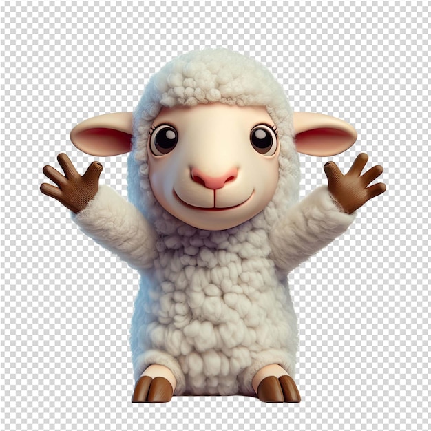 PSD a sheep with the number 3 on it