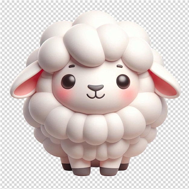 PSD a sheep with a pink face and a pink nose