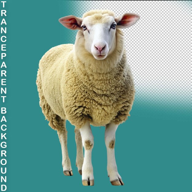 A sheep with a transparent background