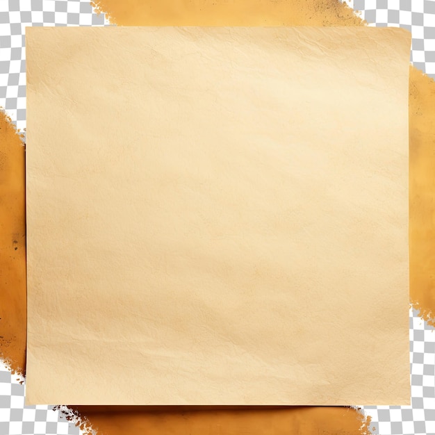 PSD a sheet of brown paper with a torn edge on a grid background.