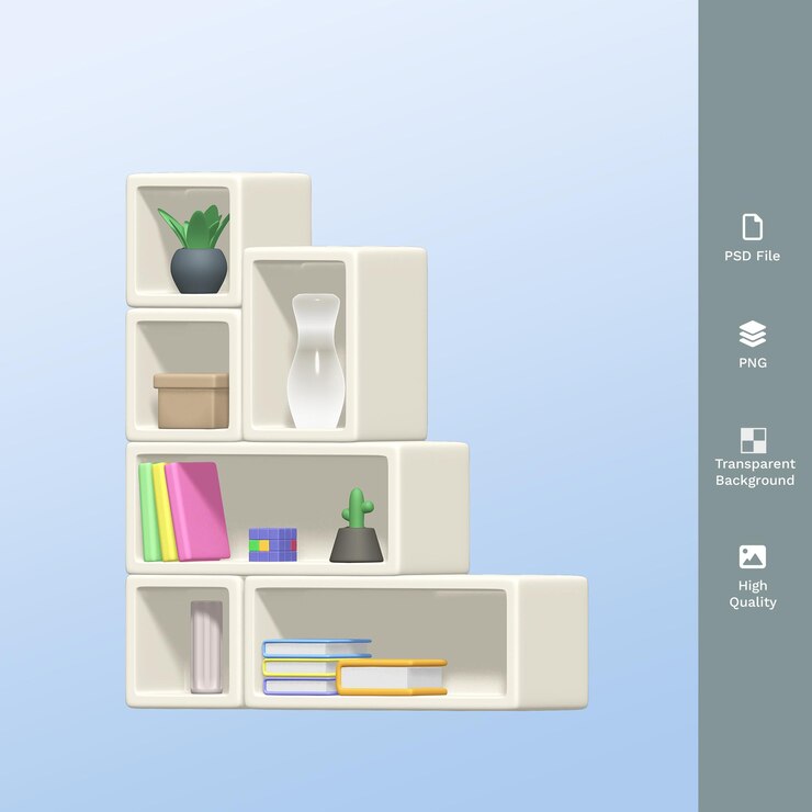 PSD shelf home minimalism furniture 3d