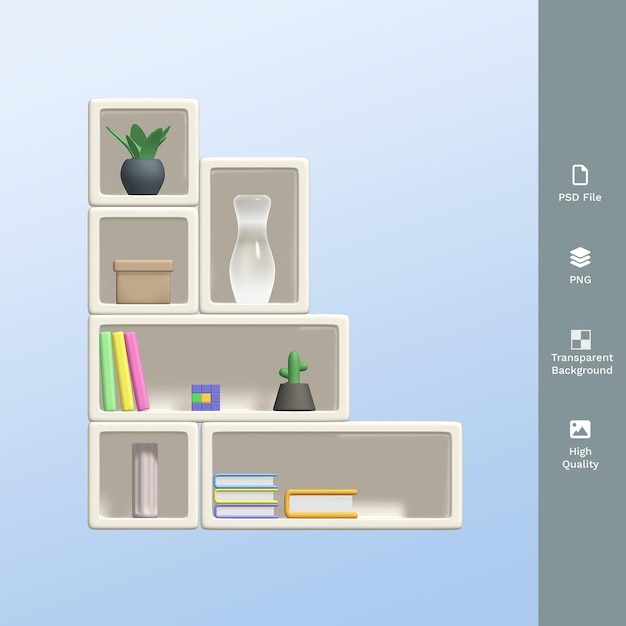 shelf home minimalism furniture 3d