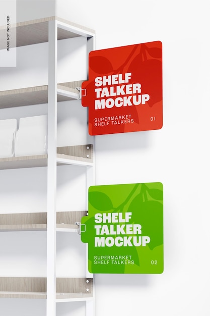 PSD shelf talkers mockup, left view