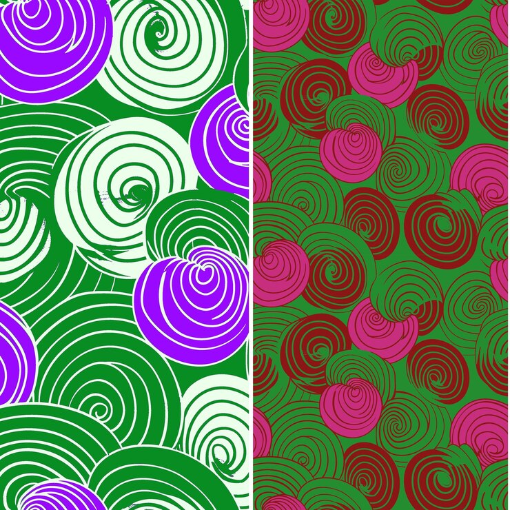 PSD shell with spiral silhouette arranged in a harmonious patter nature pattern vector designs