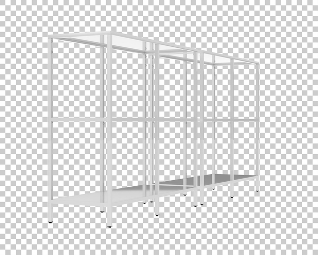 PSD illustrazione di rendering 3d di scaffali isolati su uno sfondo trasparente