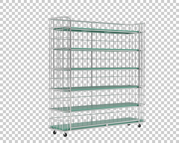 PSD shelves isolated on transparent background 3d rendering illustration