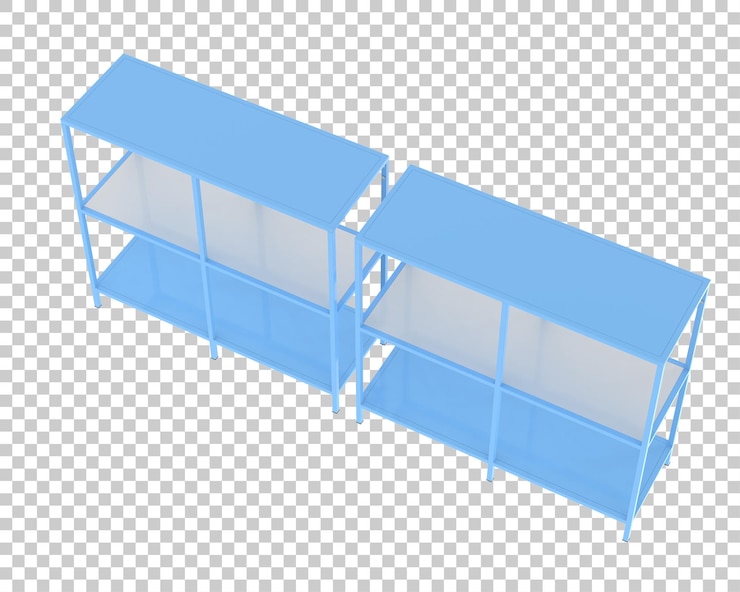 PSD shelves isolated on transparent background 3d rendering illustration