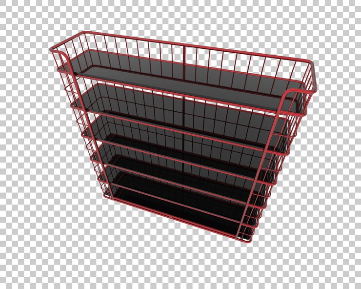 PSD shelves isolated on transparent background 3d rendering illustration