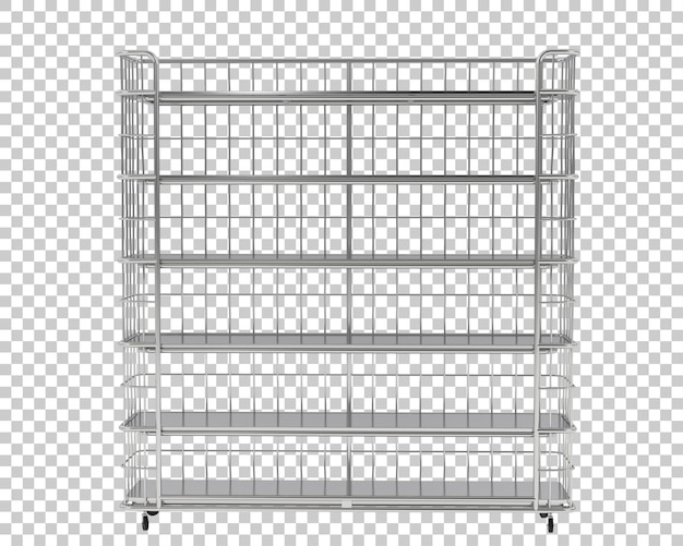 Illustrazione di rendering 3d di scaffali isolati su uno sfondo trasparente