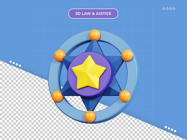 Icona 3d del distintivo dello sceriffo