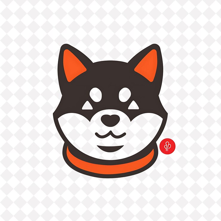 PSD 시바 이누 개 아이콘 여우와 같은 개 얼굴 자신감 있는 표현 일러스트레이션 동물 터 아트 디자인