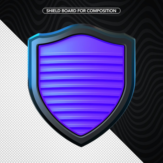 Shield board png transparent 3d object for composition