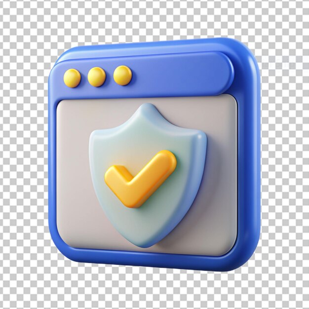 PSD shield check 3d icon