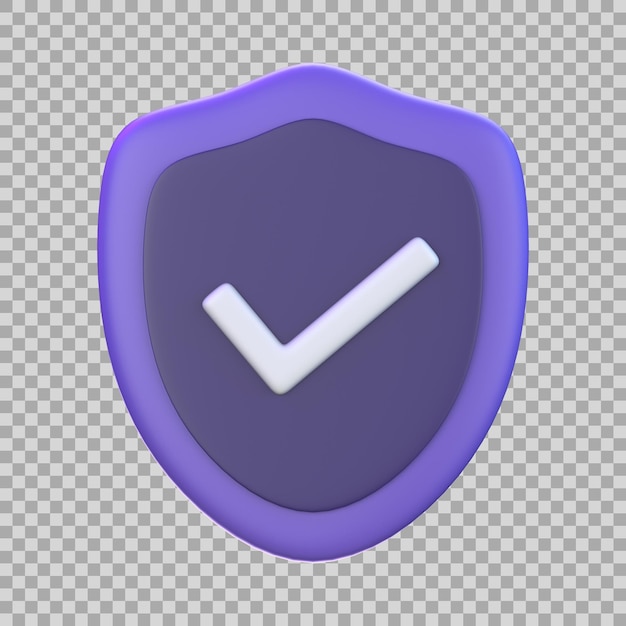 PSD shield check 3d icon