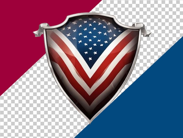 A shield designed with american flag