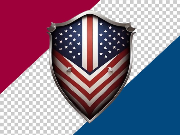 PSD a shield designed with american flag