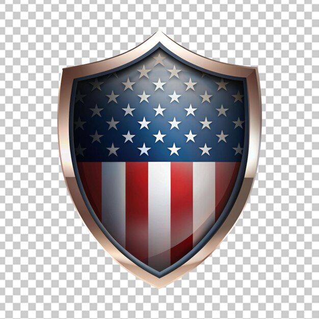 A shield designed with american flag