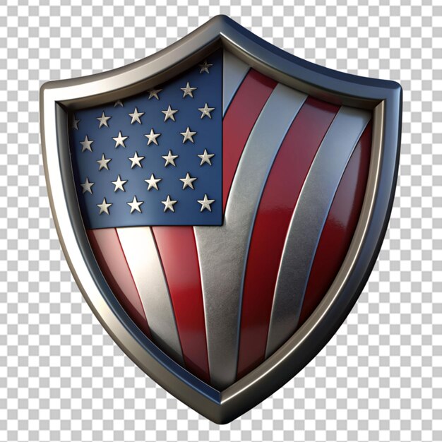 A shield designed with american flag