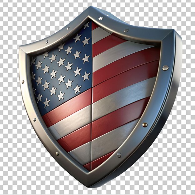 PSD a shield designed with american flag