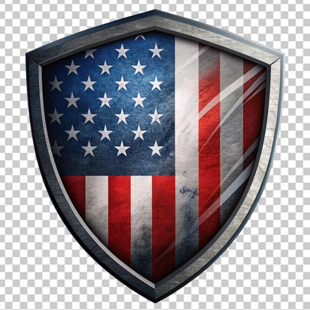 PSD a shield designed with american flag