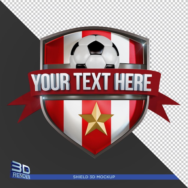 PSD shield mockup 3d-rendering geïsoleerd