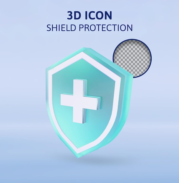 PSD shield protection medication 3d rendering illustration