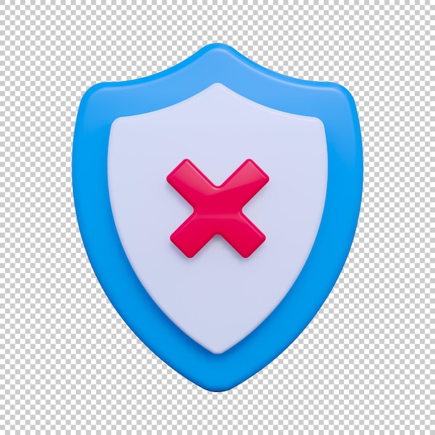 Shield secure 3d icon isolated