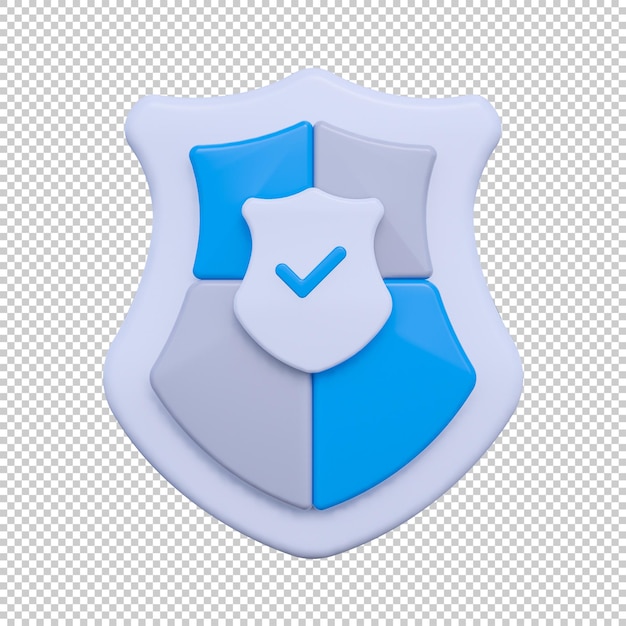 Shield secure 3d icon isolated