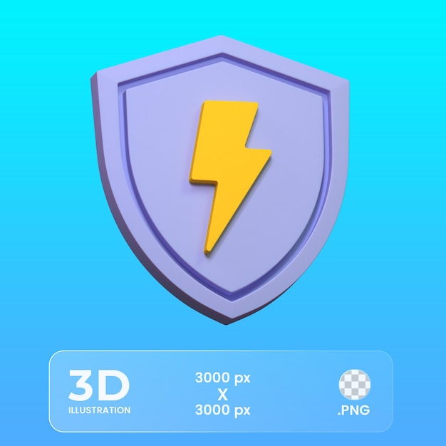 shield secure bolt quick 3d icon 3d render