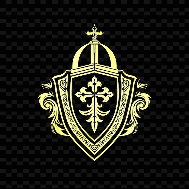 PSD a shield with a crown and a gold crown