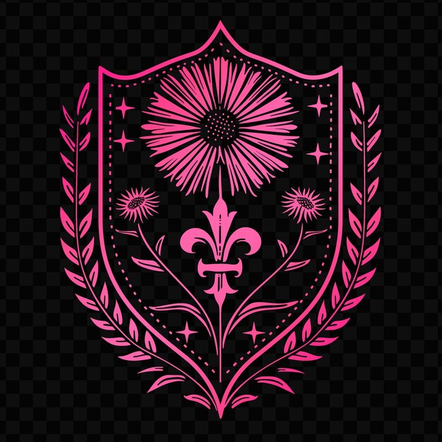 PSD a shield with a flower on it
