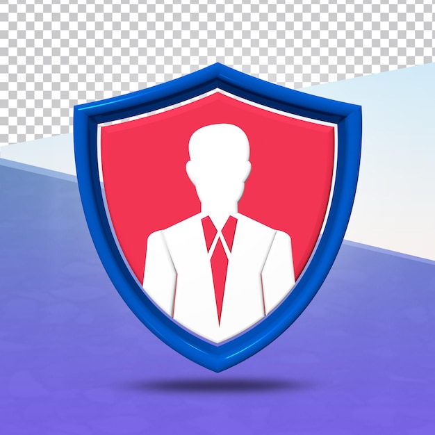 Shield with icon employee background isolated