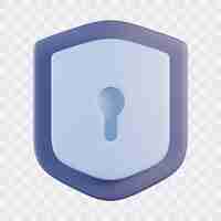 PSD shield with keyhole 3d icon