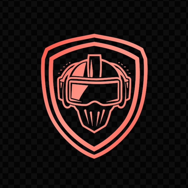 PSD a shield with a mask and helmet on the screen