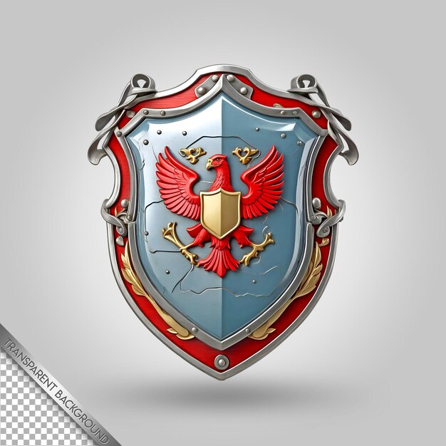 PSD a shield with a red cross and a red cross on it