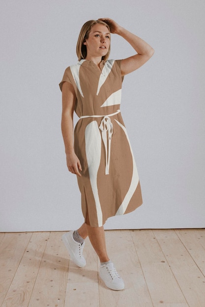 Shift dress mockup womens casual fashion psd