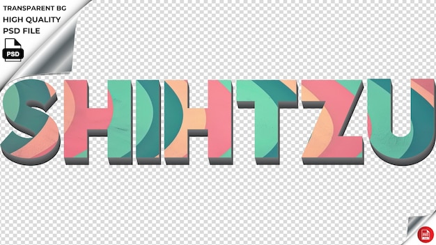 PSD shihtzu typografia gradient turquoise retro tekst tekstura psd przezroczysta